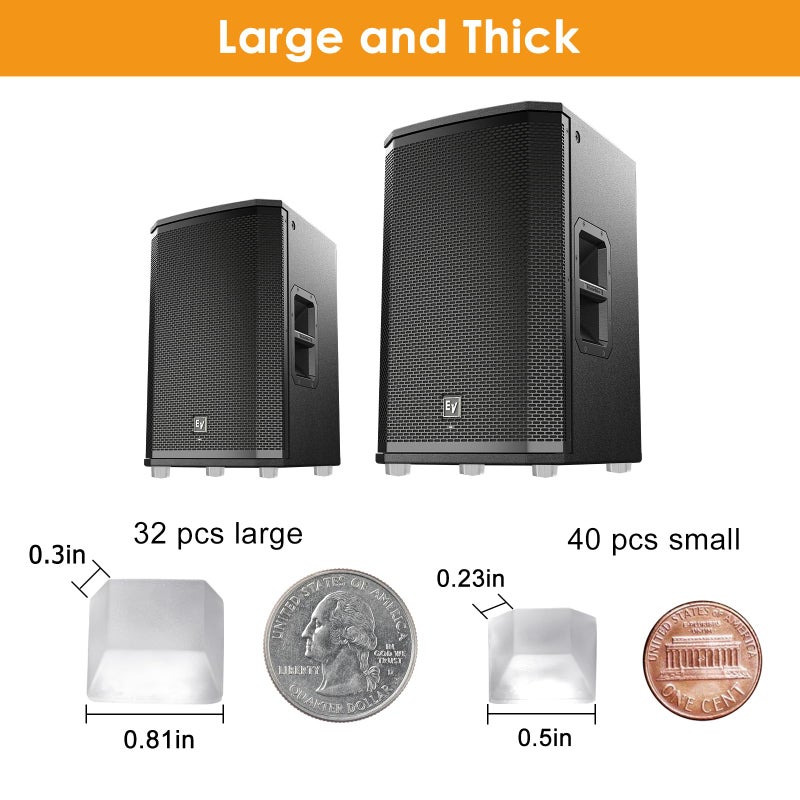 FURNIMATE Clear Rubber Feet 72PCS Self Adhesive Rubber Feet Bumper Pads Tall Square Bumpers for Electronics Speakers Computers Keyboard PS4 - Image 3